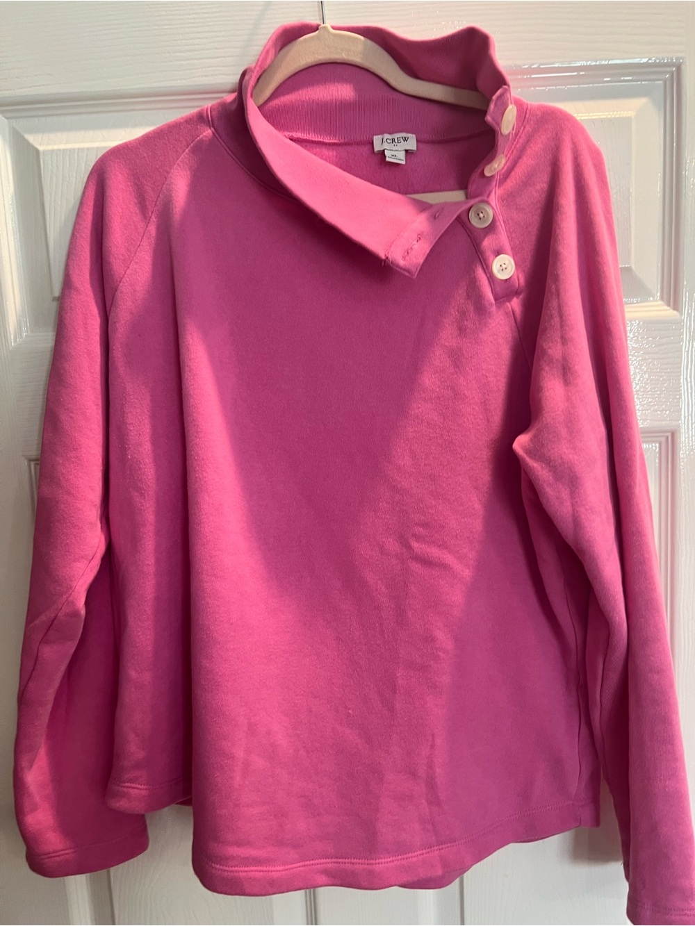 J. Crew Pink Asymmetric Button Turtleneck Sweater - Picture 4 of 6